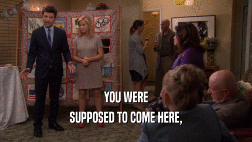 YOU WERE SUPPOSED TO COME HERE, 