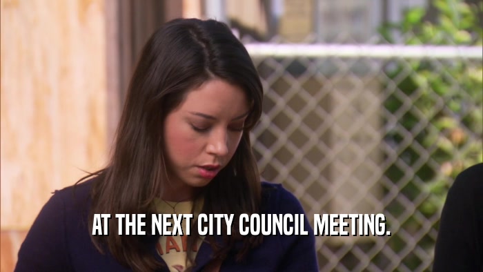 AT THE NEXT CITY COUNCIL MEETING.  