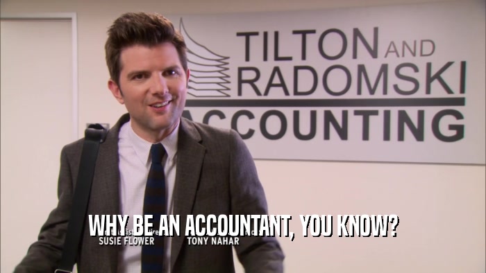 WHY BE AN ACCOUNTANT, YOU KNOW?
  