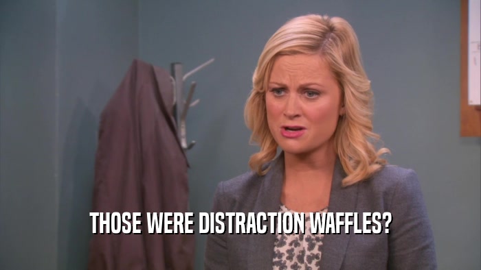 THOSE WERE DISTRACTION WAFFLES?  