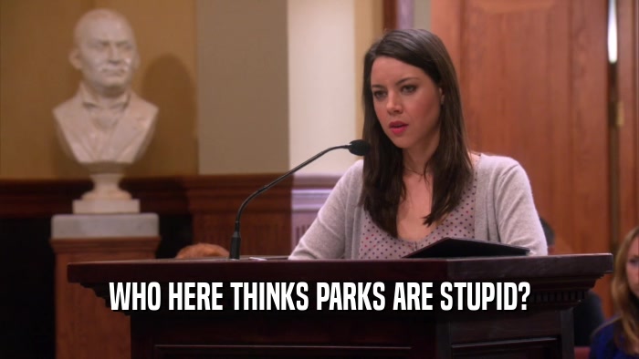 WHO HERE THINKS PARKS ARE STUPID?  