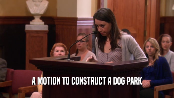 A MOTION TO CONSTRUCT A DOG PARK  