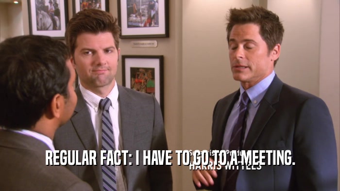 REGULAR FACT: I HAVE TO GO TO A MEETING.  