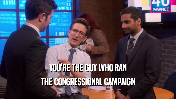 YOU'RE THE GUY WHO RAN THE CONGRESSIONAL CAMPAIGN 