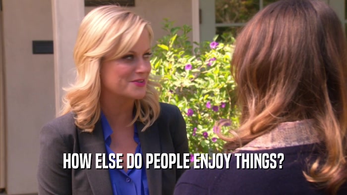 HOW ELSE DO PEOPLE ENJOY THINGS?  