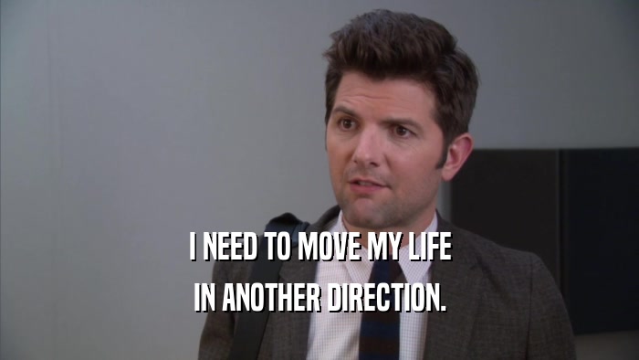 I NEED TO MOVE MY LIFE IN ANOTHER DIRECTION. 