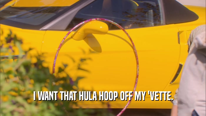 I WANT THAT HULA HOOP OFF MY 'VETTE.  