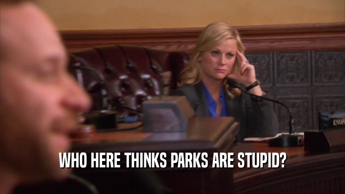 WHO HERE THINKS PARKS ARE STUPID?  