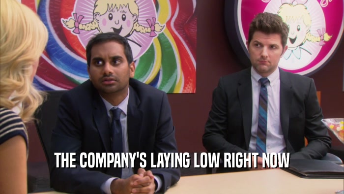 THE COMPANY'S LAYING LOW RIGHT NOW  