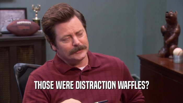 THOSE WERE DISTRACTION WAFFLES?  