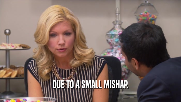 DUE TO A SMALL MISHAP.  