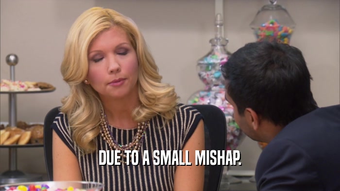 DUE TO A SMALL MISHAP.  