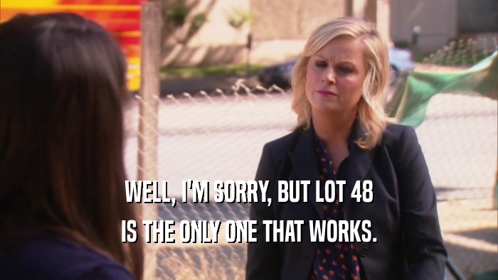 WELL, I'M SORRY, BUT LOT 48 IS THE ONLY ONE THAT WORKS. 