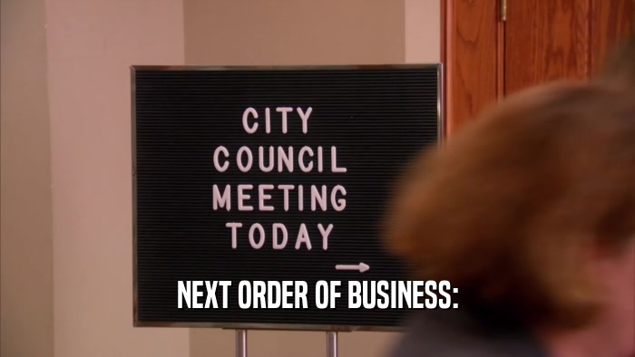 NEXT ORDER OF BUSINESS:  