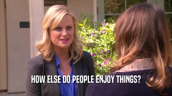 HOW ELSE DO PEOPLE ENJOY THINGS?  