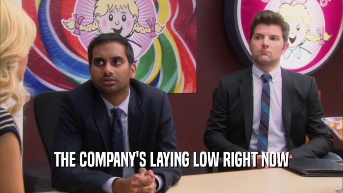 THE COMPANY'S LAYING LOW RIGHT NOW  