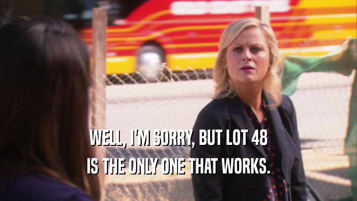 WELL, I'M SORRY, BUT LOT 48 IS THE ONLY ONE THAT WORKS. 