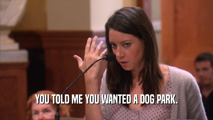 YOU TOLD ME YOU WANTED A DOG PARK.  