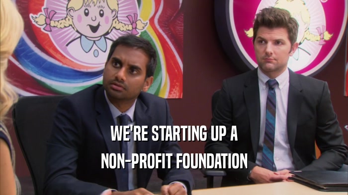 WE'RE STARTING UP A NON-PROFIT FOUNDATION 