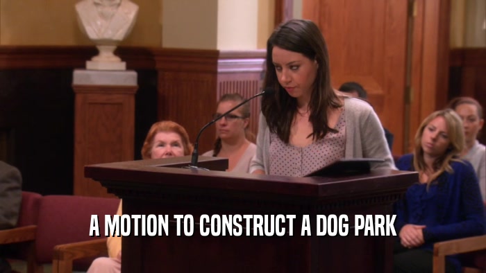 A MOTION TO CONSTRUCT A DOG PARK  