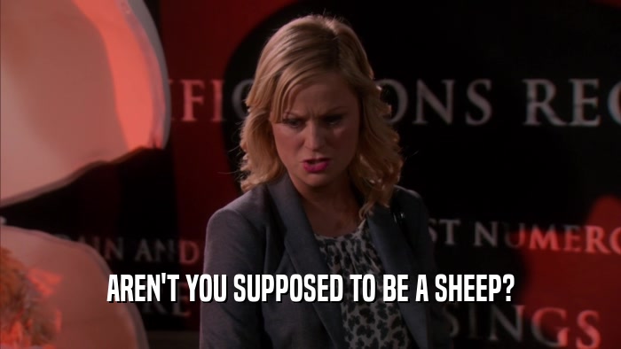 AREN'T YOU SUPPOSED TO BE A SHEEP?  