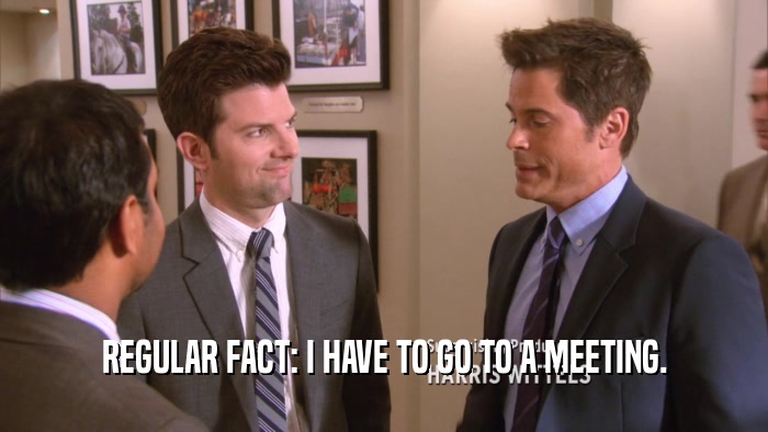 REGULAR FACT: I HAVE TO GO TO A MEETING.  