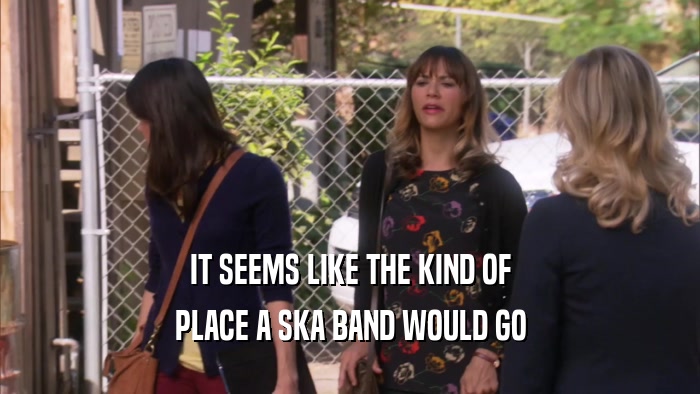IT SEEMS LIKE THE KIND OF PLACE A SKA BAND WOULD GO 