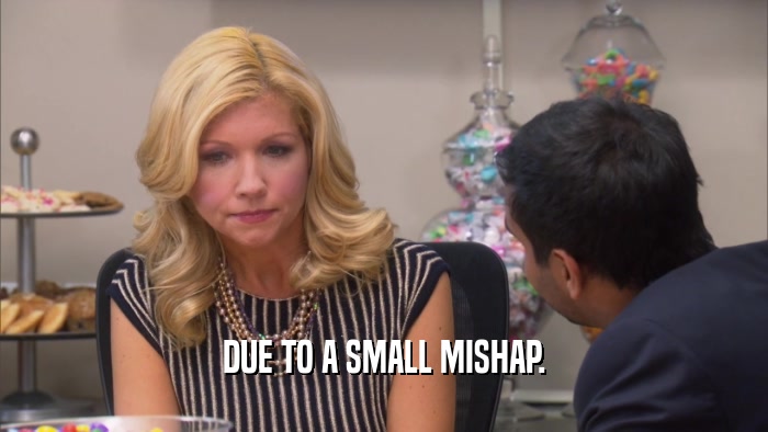 DUE TO A SMALL MISHAP.  