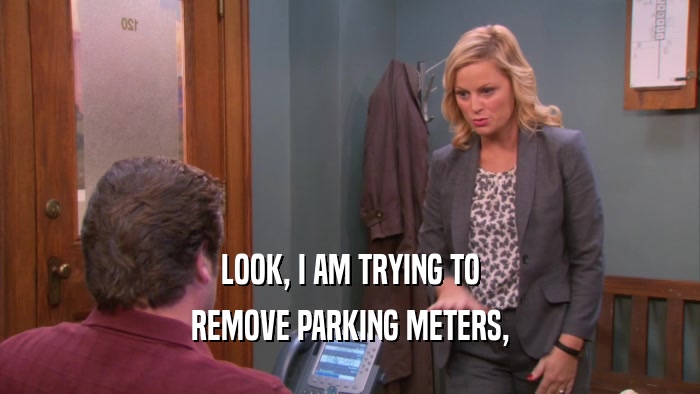 LOOK, I AM TRYING TO REMOVE PARKING METERS, 