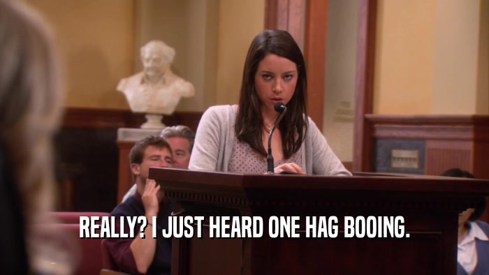 REALLY? I JUST HEARD ONE HAG BOOING.  