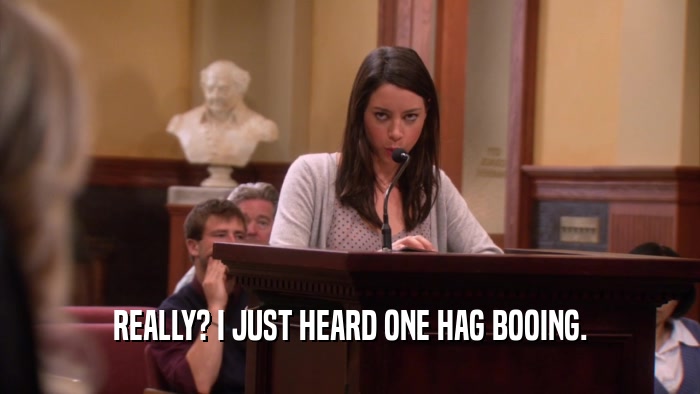REALLY? I JUST HEARD ONE HAG BOOING.  