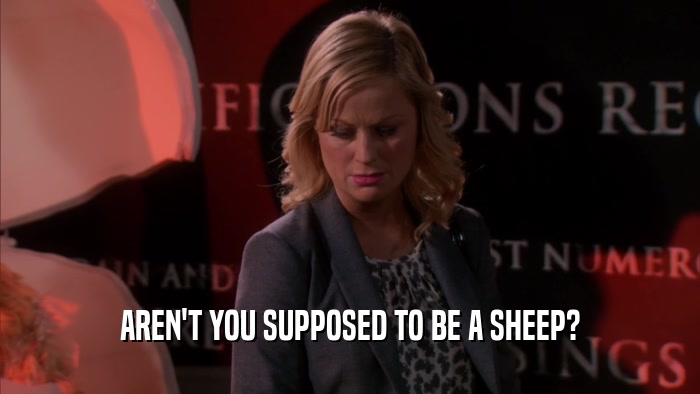 AREN'T YOU SUPPOSED TO BE A SHEEP?  