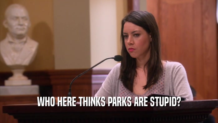 WHO HERE THINKS PARKS ARE STUPID?  