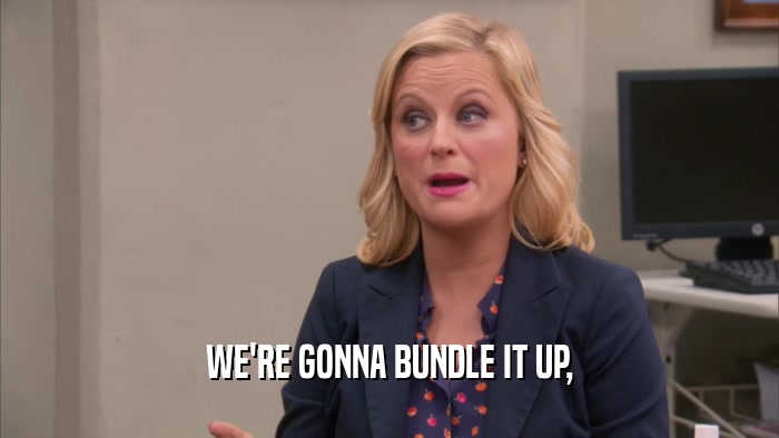 WE'RE GONNA BUNDLE IT UP,  