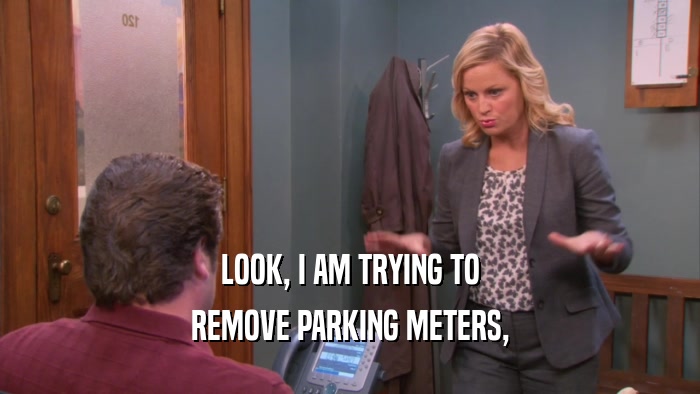 LOOK, I AM TRYING TO REMOVE PARKING METERS, 