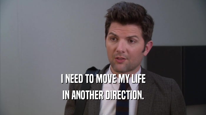 I NEED TO MOVE MY LIFE IN ANOTHER DIRECTION. 