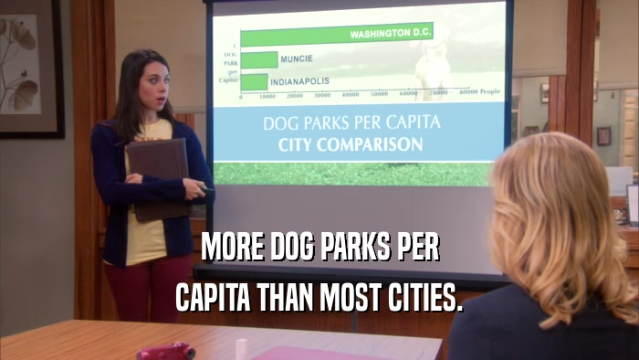 MORE DOG PARKS PER CAPITA THAN MOST CITIES. 