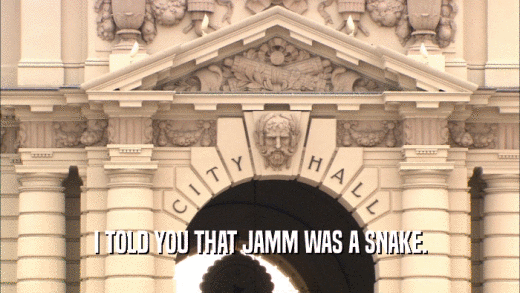 I TOLD YOU THAT JAMM WAS A SNAKE.  