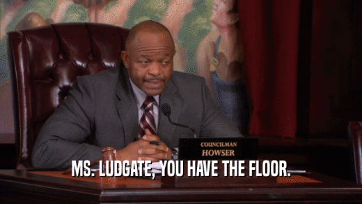 MS. LUDGATE, YOU HAVE THE FLOOR.  