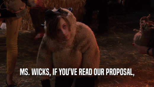 MS. WICKS, IF YOU'VE READ OUR PROPOSAL,  