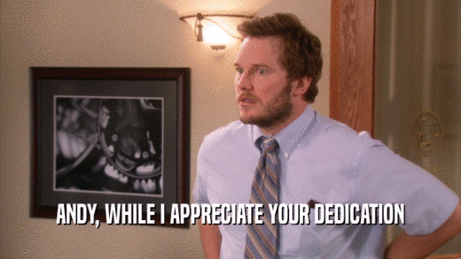 ANDY, WHILE I APPRECIATE YOUR DEDICATION  