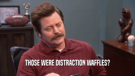 THOSE WERE DISTRACTION WAFFLES?  