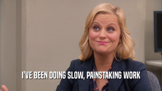 I'VE BEEN DOING SLOW, PAINSTAKING WORK  