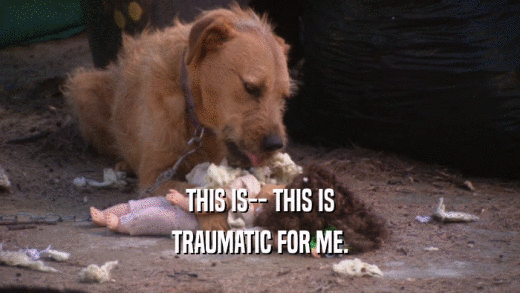 THIS IS-- THIS IS TRAUMATIC FOR ME. 