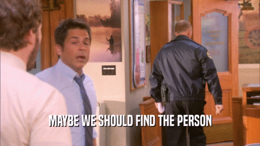 MAYBE WE SHOULD FIND THE PERSON  