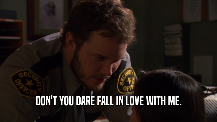 DON'T YOU DARE FALL IN LOVE WITH ME.  