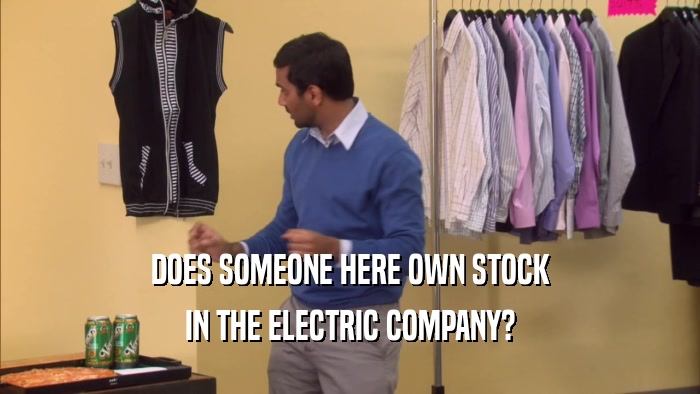 DOES SOMEONE HERE OWN STOCK IN THE ELECTRIC COMPANY? 