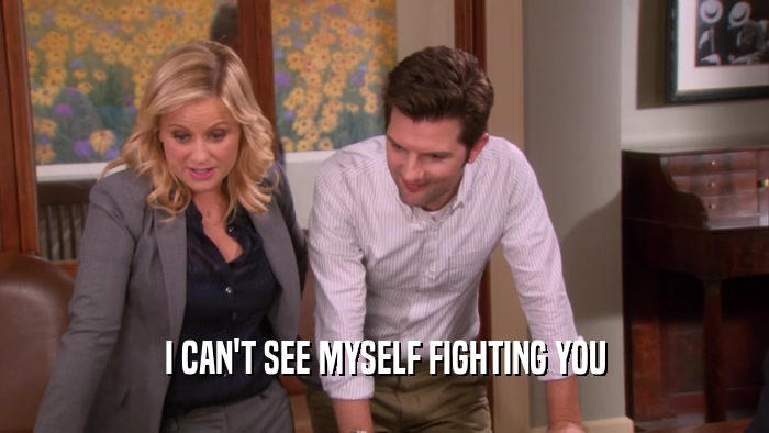 I CAN'T SEE MYSELF FIGHTING YOU  