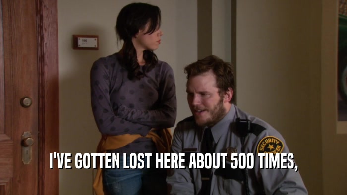 I'VE GOTTEN LOST HERE ABOUT 500 TIMES,  