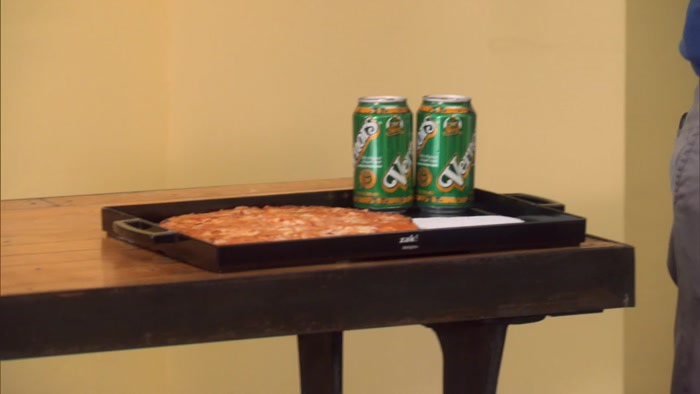 ONE SMALL PIZZA FOR ALL OF US.  